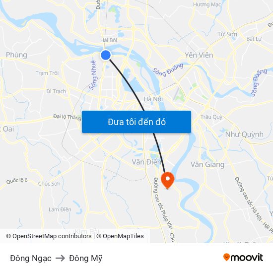 Đông Ngạc to Đông Mỹ map