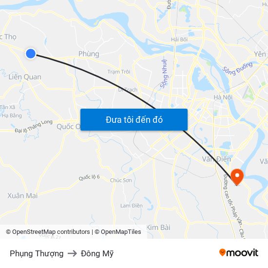 Phụng Thượng to Đông Mỹ map