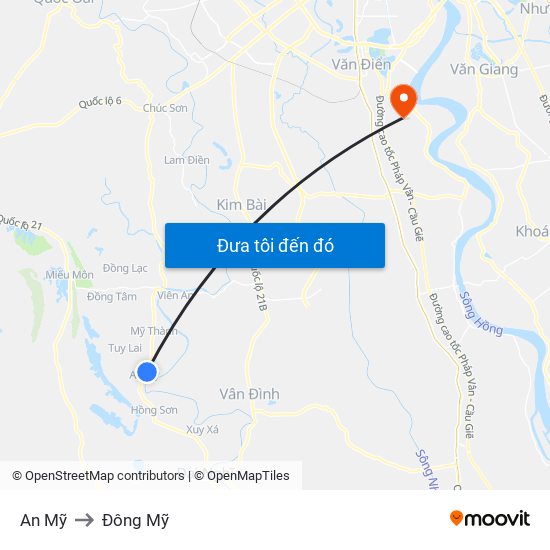 An Mỹ to Đông Mỹ map