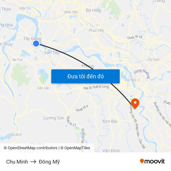 Chu Minh to Đông Mỹ map