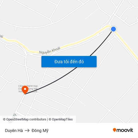 Duyên Hà to Đông Mỹ map