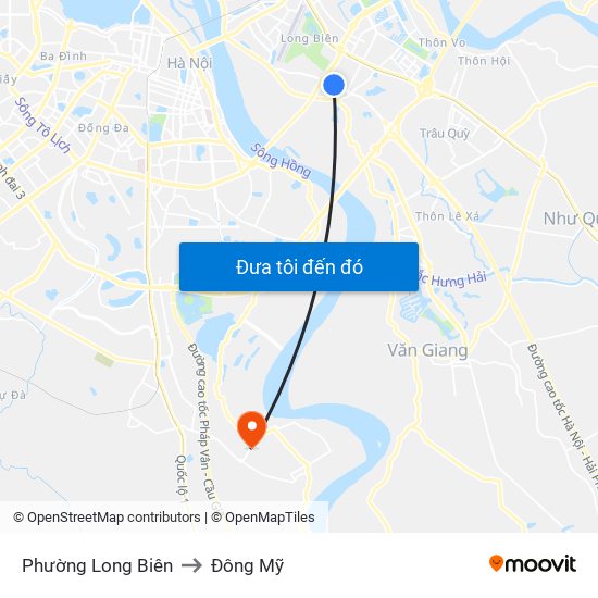 Phường Long Biên to Đông Mỹ map