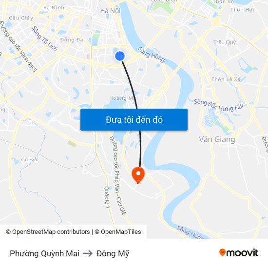 Phường Quỳnh Mai to Đông Mỹ map