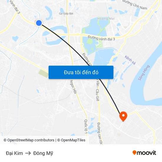 Đại Kim to Đông Mỹ map