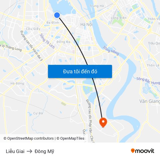 Liễu Giai to Đông Mỹ map