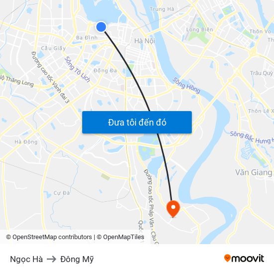 Ngọc Hà to Đông Mỹ map