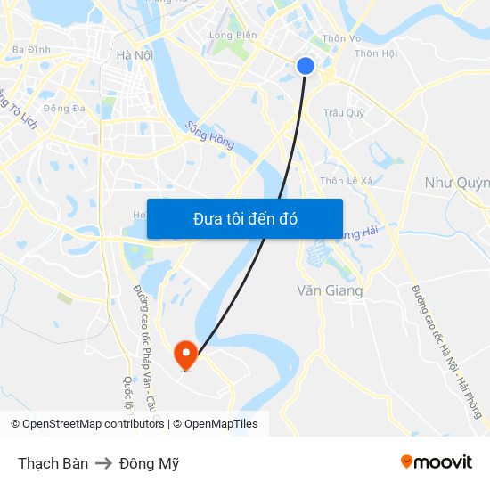 Thạch Bàn to Đông Mỹ map