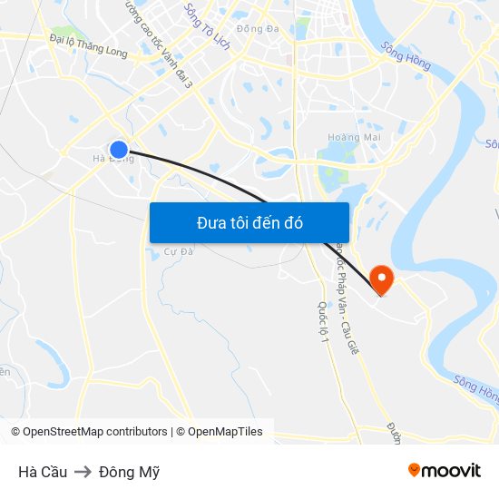 Hà Cầu to Đông Mỹ map