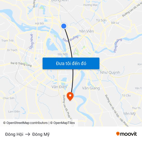 Đông Hội to Đông Mỹ map