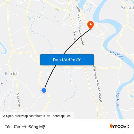 Tân Ước to Đông Mỹ map