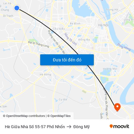 Hè Giữa Nhà Số 55-57 Phố Nhổn to Đông Mỹ map