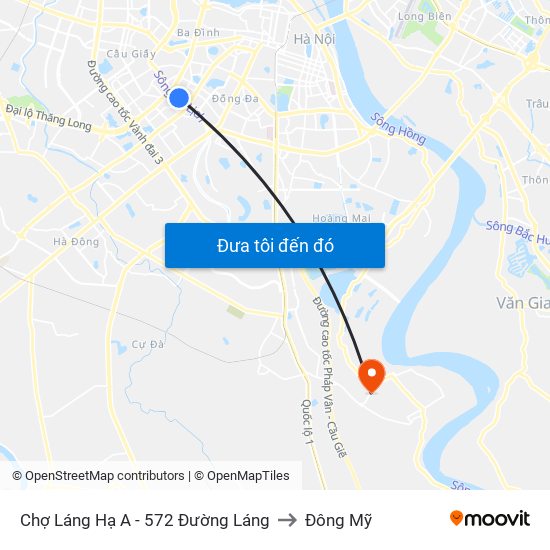 Chợ Láng Hạ A - 572 Đường Láng to Đông Mỹ map