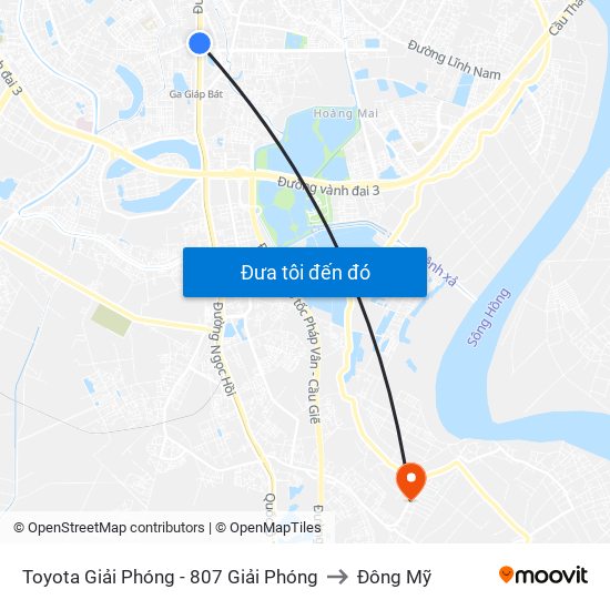 Toyota Giải Phóng - 807 Giải Phóng to Đông Mỹ map