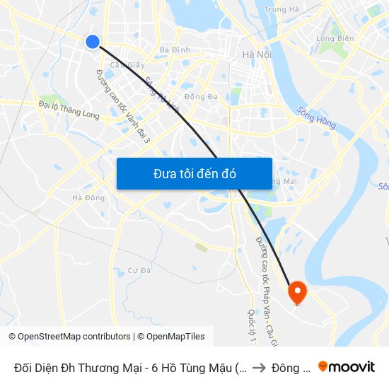 Đối Diện Đh Thương Mại - 6 Hồ Tùng Mậu (Cột Sau) to Đông Mỹ map