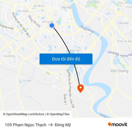 109 Phạm Ngọc Thạch to Đông Mỹ map