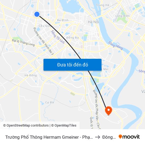 Trường Phổ Thông Hermam Gmeiner - Phạm Văn Đồng to Đông Mỹ map