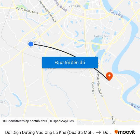 Đối Diện Đường Vào Chợ La Khê (Qua Ga Metro La Khê) - 405 Quang Trung (Hà Đông) to Đông Mỹ map