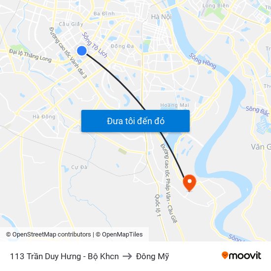 113 Trần Duy Hưng - Bộ Khcn to Đông Mỹ map
