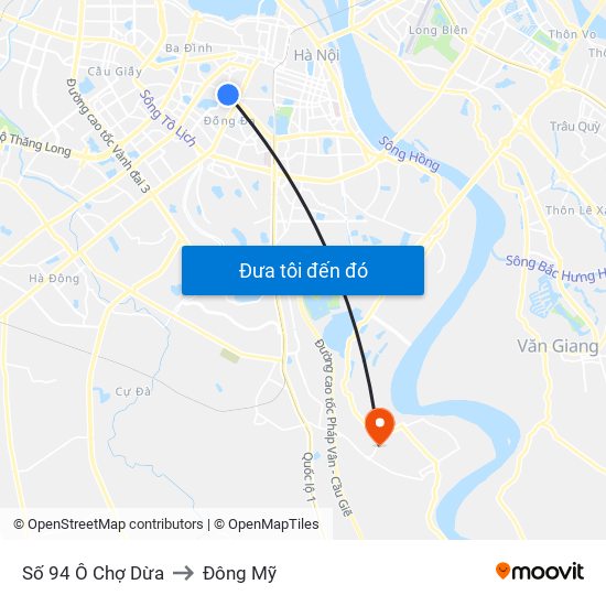 Số 94 Ô Chợ Dừa to Đông Mỹ map