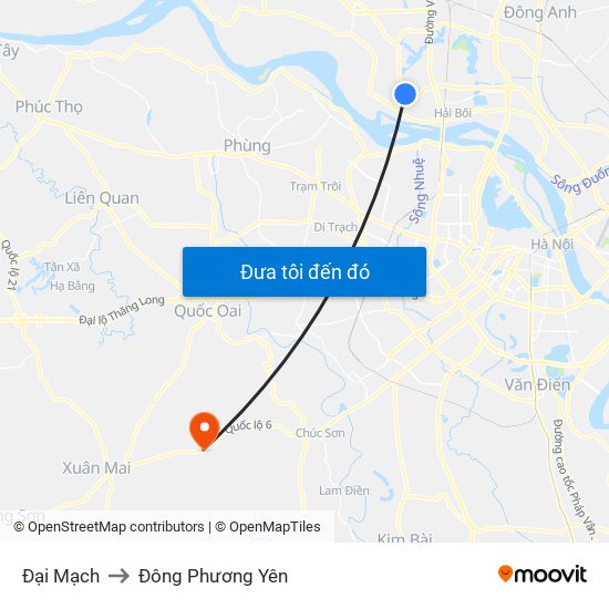 Đại Mạch to Đông Phương Yên map