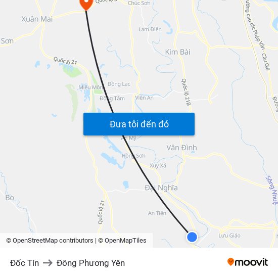 Đốc Tín to Đông Phương Yên map