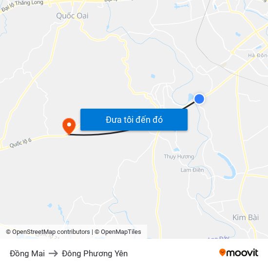 Đồng Mai to Đông Phương Yên map