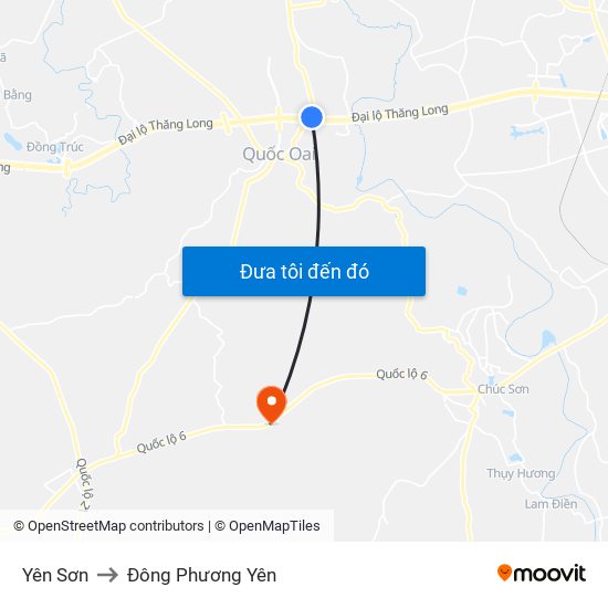 Yên Sơn to Đông Phương Yên map