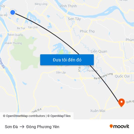 Sơn Đà to Đông Phương Yên map
