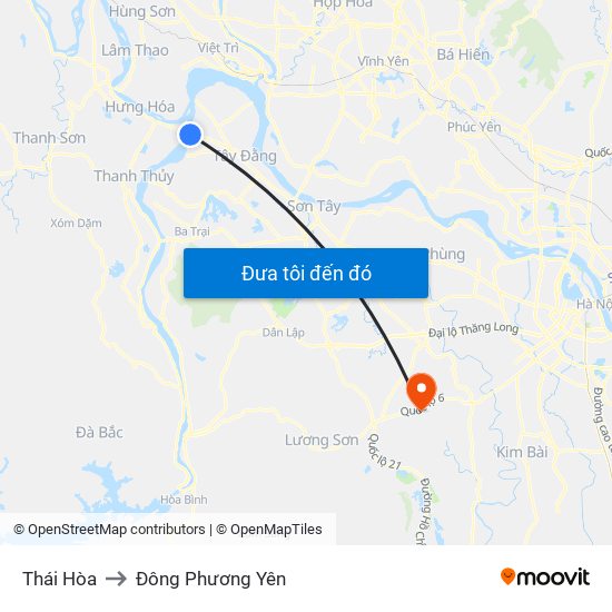 Thái Hòa to Đông Phương Yên map