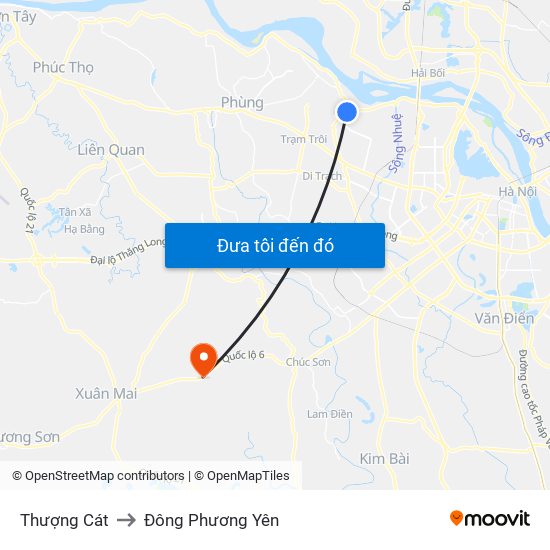 Thượng Cát to Đông Phương Yên map