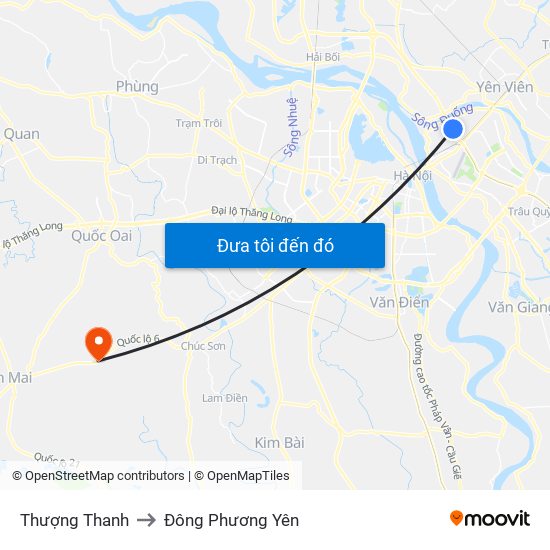 Thượng Thanh to Đông Phương Yên map