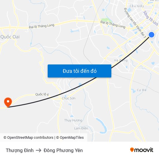 Thượng Đình to Đông Phương Yên map