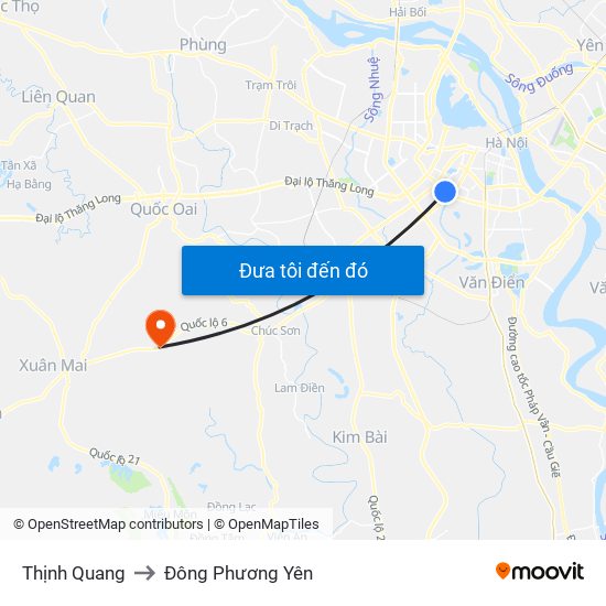 Thịnh Quang to Đông Phương Yên map