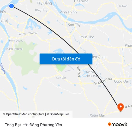 Tòng Bạt to Đông Phương Yên map