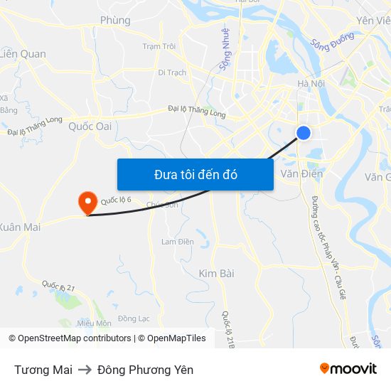 Tương Mai to Đông Phương Yên map