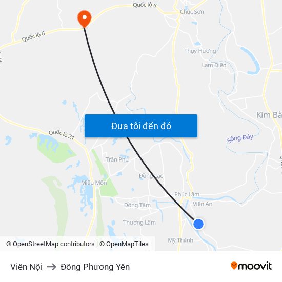 Viên Nội to Đông Phương Yên map