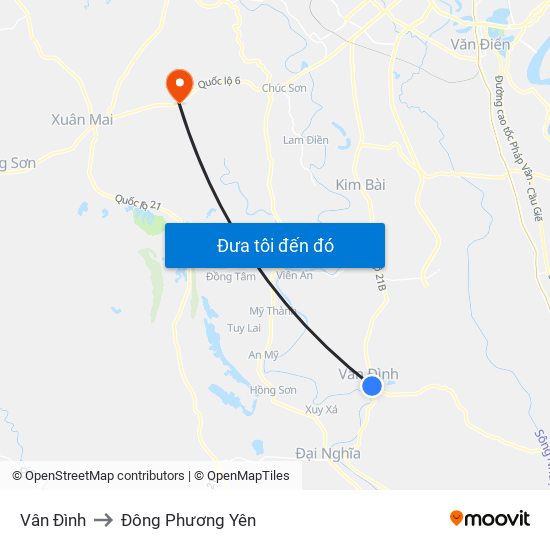 Vân Đình to Đông Phương Yên map