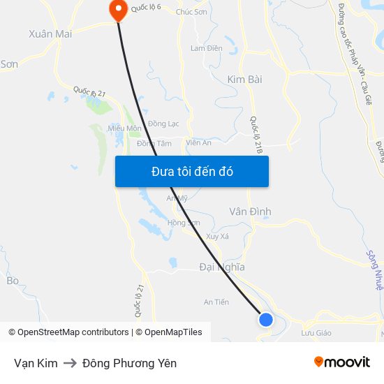 Vạn Kim to Đông Phương Yên map