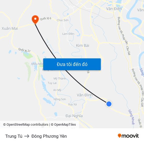 Trung Tú to Đông Phương Yên map