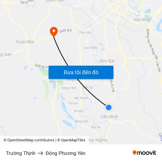 Trường Thịnh to Đông Phương Yên map