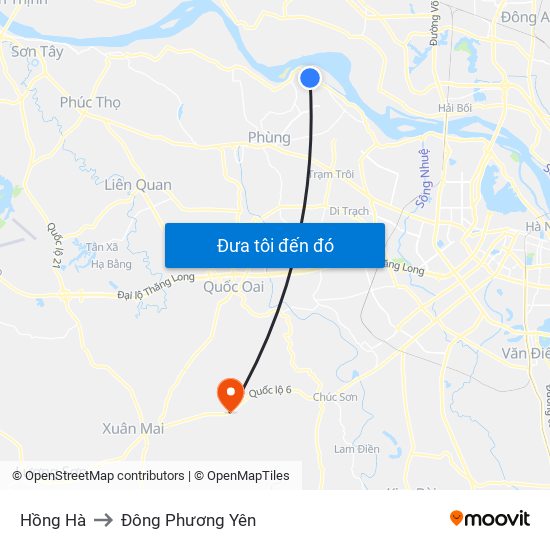 Hồng Hà to Đông Phương Yên map