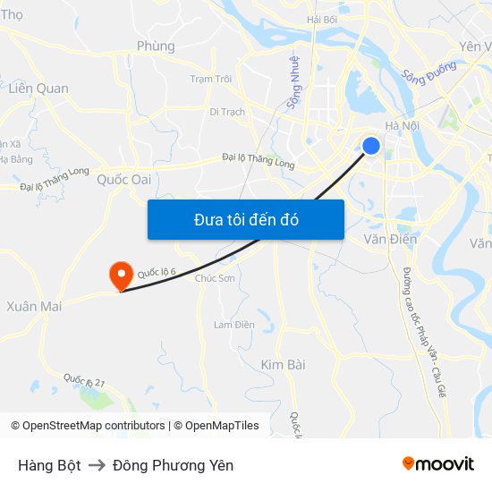 Hàng Bột to Đông Phương Yên map