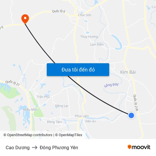 Cao Dương to Đông Phương Yên map
