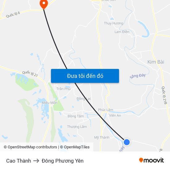 Cao Thành to Đông Phương Yên map