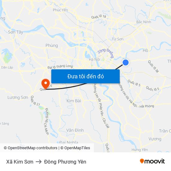 Xã Kim Sơn to Đông Phương Yên map