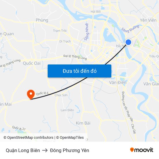 Quận Long Biên to Đông Phương Yên map