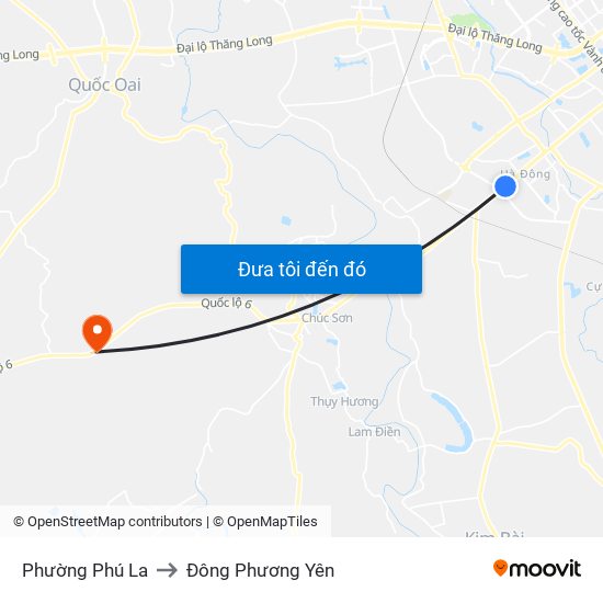Phường Phú La to Đông Phương Yên map