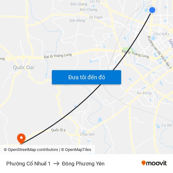 Phường Cổ Nhuế 1 to Đông Phương Yên map