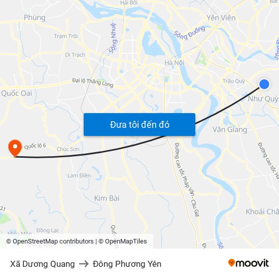 Xã Dương Quang to Đông Phương Yên map