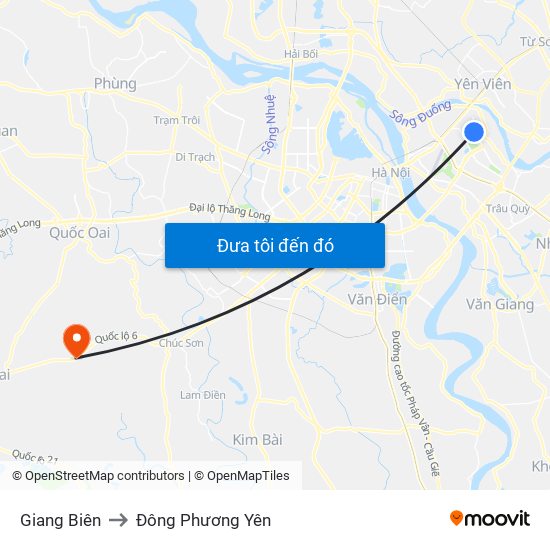 Giang Biên to Đông Phương Yên map